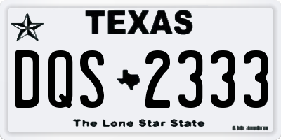 TX license plate DQS2333