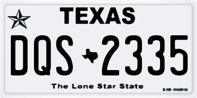 TX license plate DQS2335