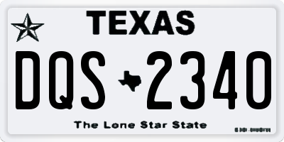 TX license plate DQS2340