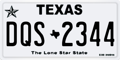 TX license plate DQS2344