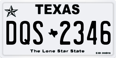 TX license plate DQS2346