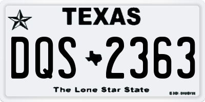 TX license plate DQS2363