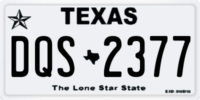 TX license plate DQS2377