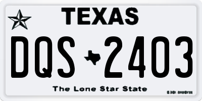 TX license plate DQS2403