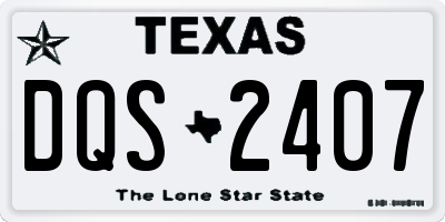 TX license plate DQS2407