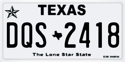 TX license plate DQS2418