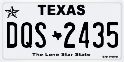 TX license plate DQS2435
