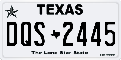 TX license plate DQS2445