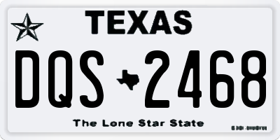 TX license plate DQS2468