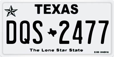 TX license plate DQS2477