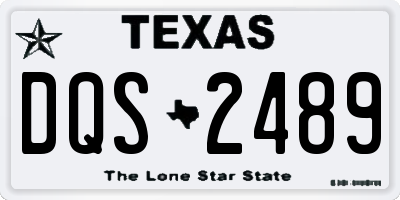 TX license plate DQS2489