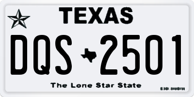 TX license plate DQS2501