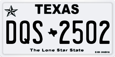 TX license plate DQS2502