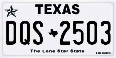 TX license plate DQS2503
