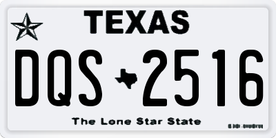 TX license plate DQS2516