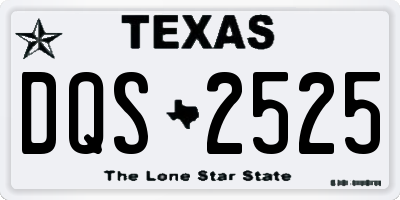 TX license plate DQS2525