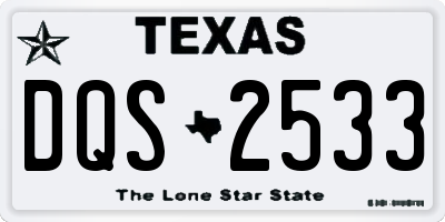 TX license plate DQS2533