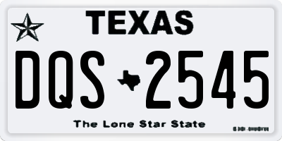 TX license plate DQS2545