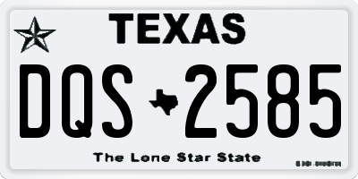 TX license plate DQS2585