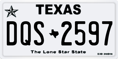 TX license plate DQS2597
