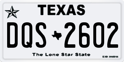 TX license plate DQS2602