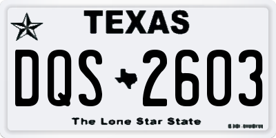 TX license plate DQS2603