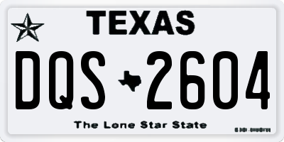 TX license plate DQS2604