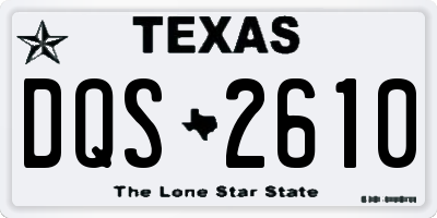 TX license plate DQS2610