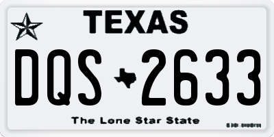 TX license plate DQS2633