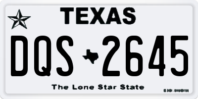 TX license plate DQS2645