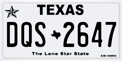 TX license plate DQS2647