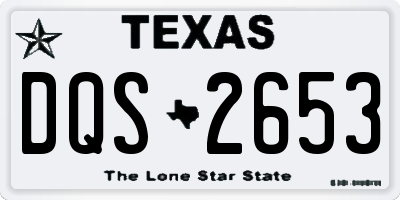 TX license plate DQS2653