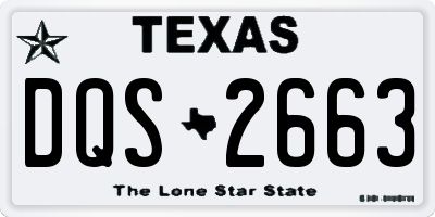 TX license plate DQS2663