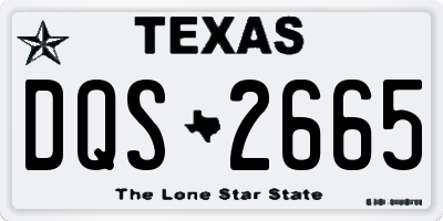 TX license plate DQS2665