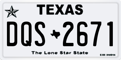 TX license plate DQS2671