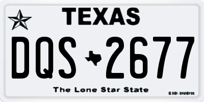 TX license plate DQS2677