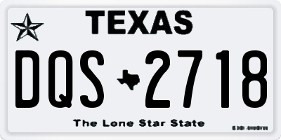 TX license plate DQS2718