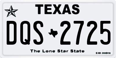 TX license plate DQS2725