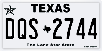 TX license plate DQS2744