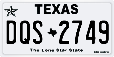 TX license plate DQS2749