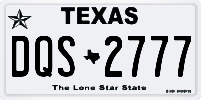 TX license plate DQS2777