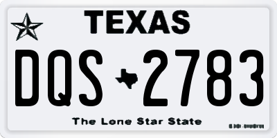 TX license plate DQS2783