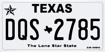 TX license plate DQS2785