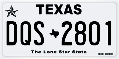 TX license plate DQS2801