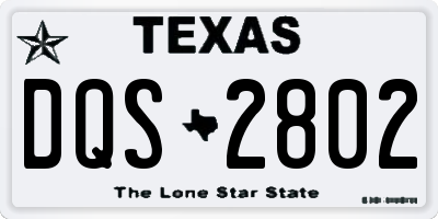 TX license plate DQS2802