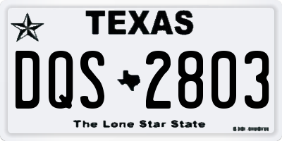 TX license plate DQS2803