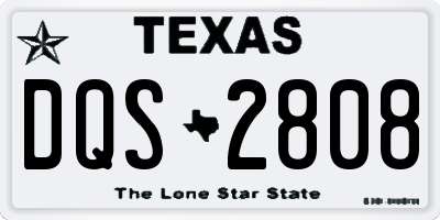 TX license plate DQS2808