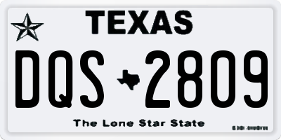 TX license plate DQS2809