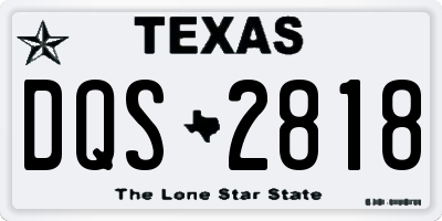 TX license plate DQS2818