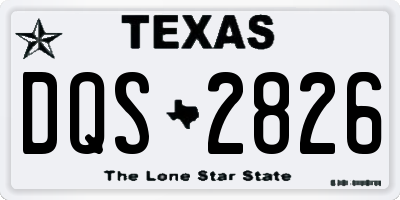TX license plate DQS2826